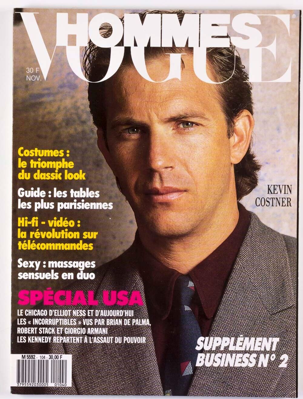 Kevin Costner BRIAN DE PALMA Chicago ARMANI Robert Stack HIFI Paris VOGUE HOMMES