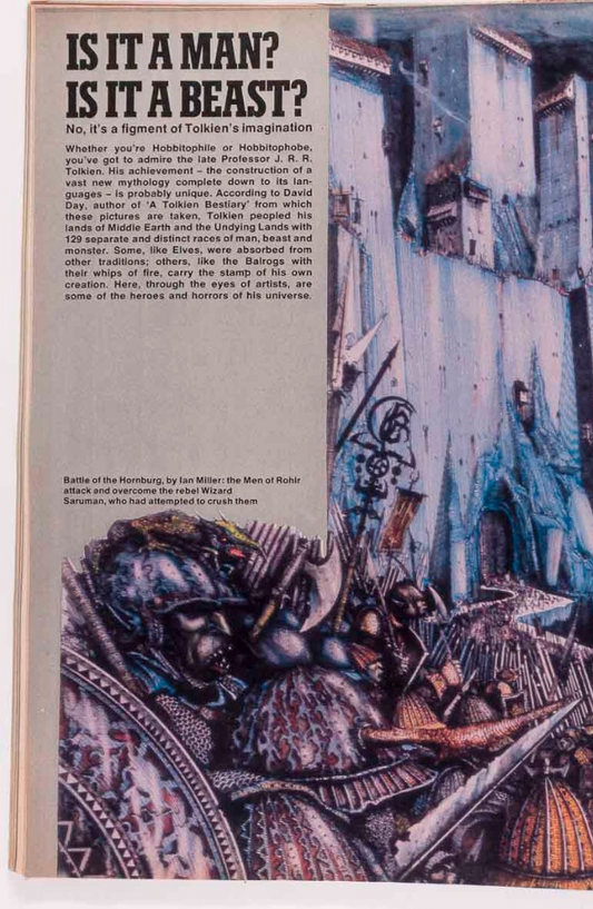 JRR TOLKIEN Bestiary IAN MILLER Smaug Lord of The Rings HOBBIT Rare UK magazine