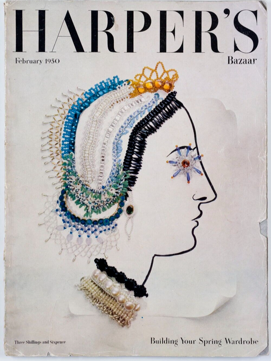 Margaret Leighton NOEL COWARD Tyrol HARPERS February 1950 Corsets JEAN SIMMONS