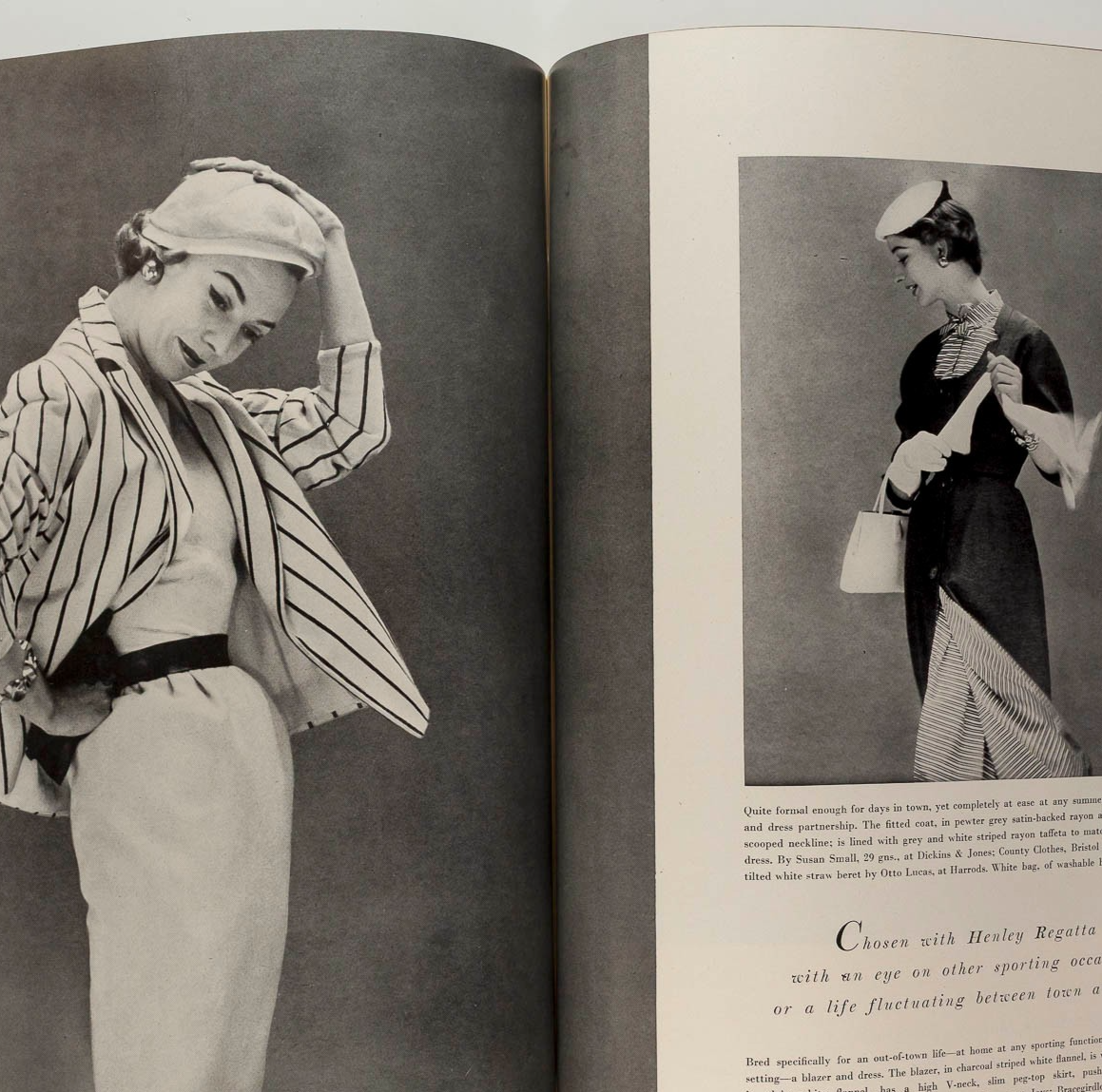 Nina de Voogt HEPWORTH Givenchy BALENCIAGA Rene Gruau BACALL Vogue April 1954 UK
