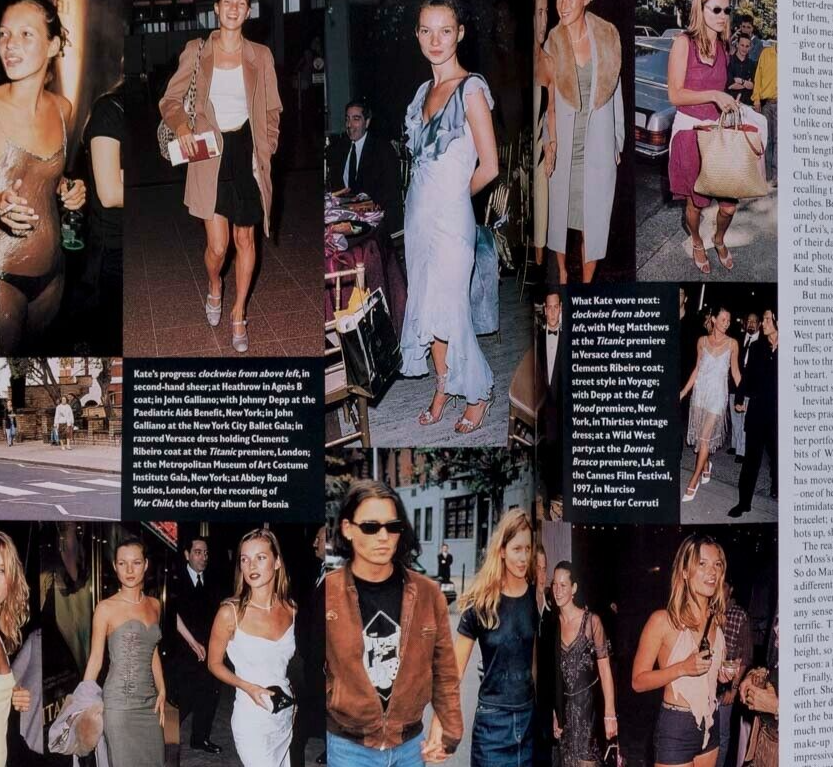 KATE MOSS Stella Tennant ALL SAINTS Georgina Cooper VOGUE magazine June 1998 vtg