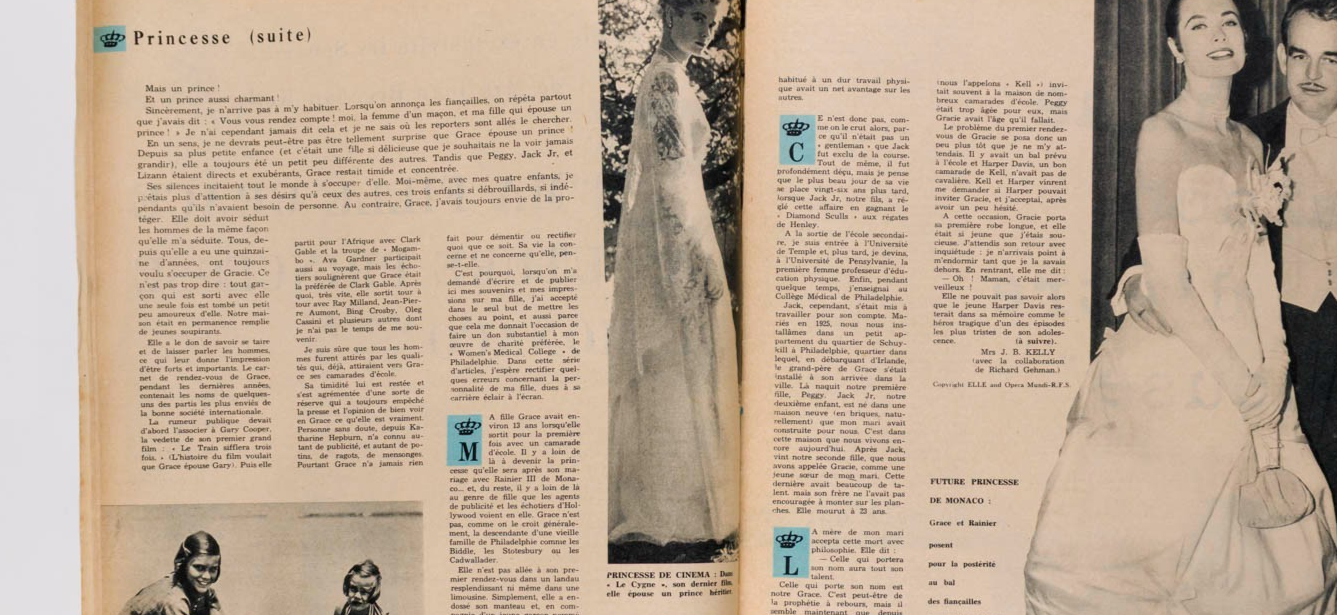GRACE KELLY Mid-century modern CLAUDE KOGAN Elle January 1956 Princess HIMALAYAS