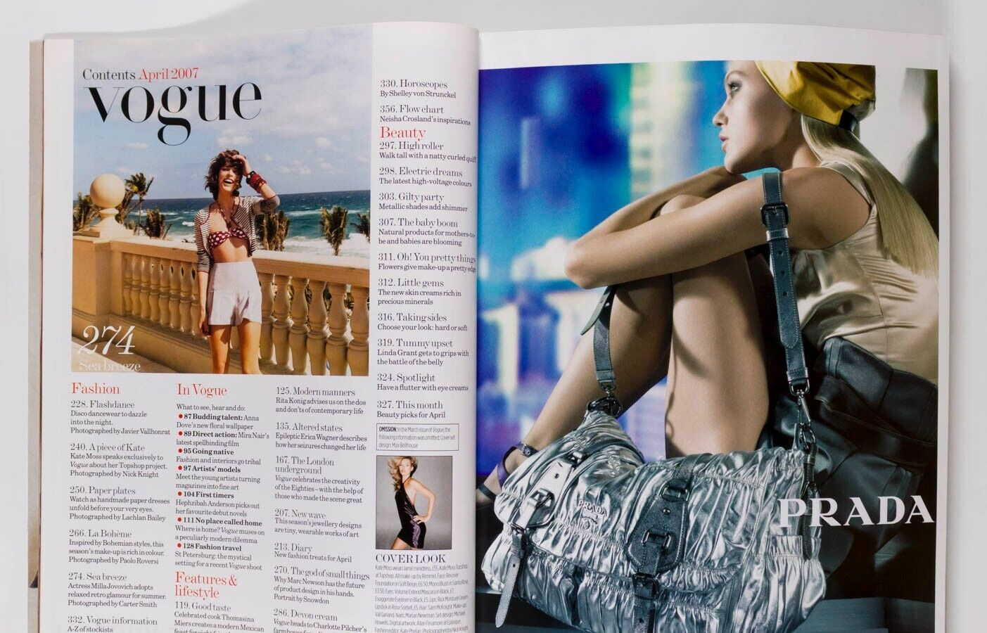 Kate Moss MILLA JOJOVICH Anja Rubik VOGUE April 2007 18th birthday gift TOPSHOP