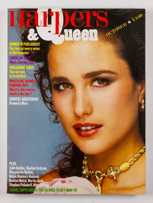 Andie MacDowell NINA SIMONE Joan Severance HARPER'S & QUEEN October 1984 Updike