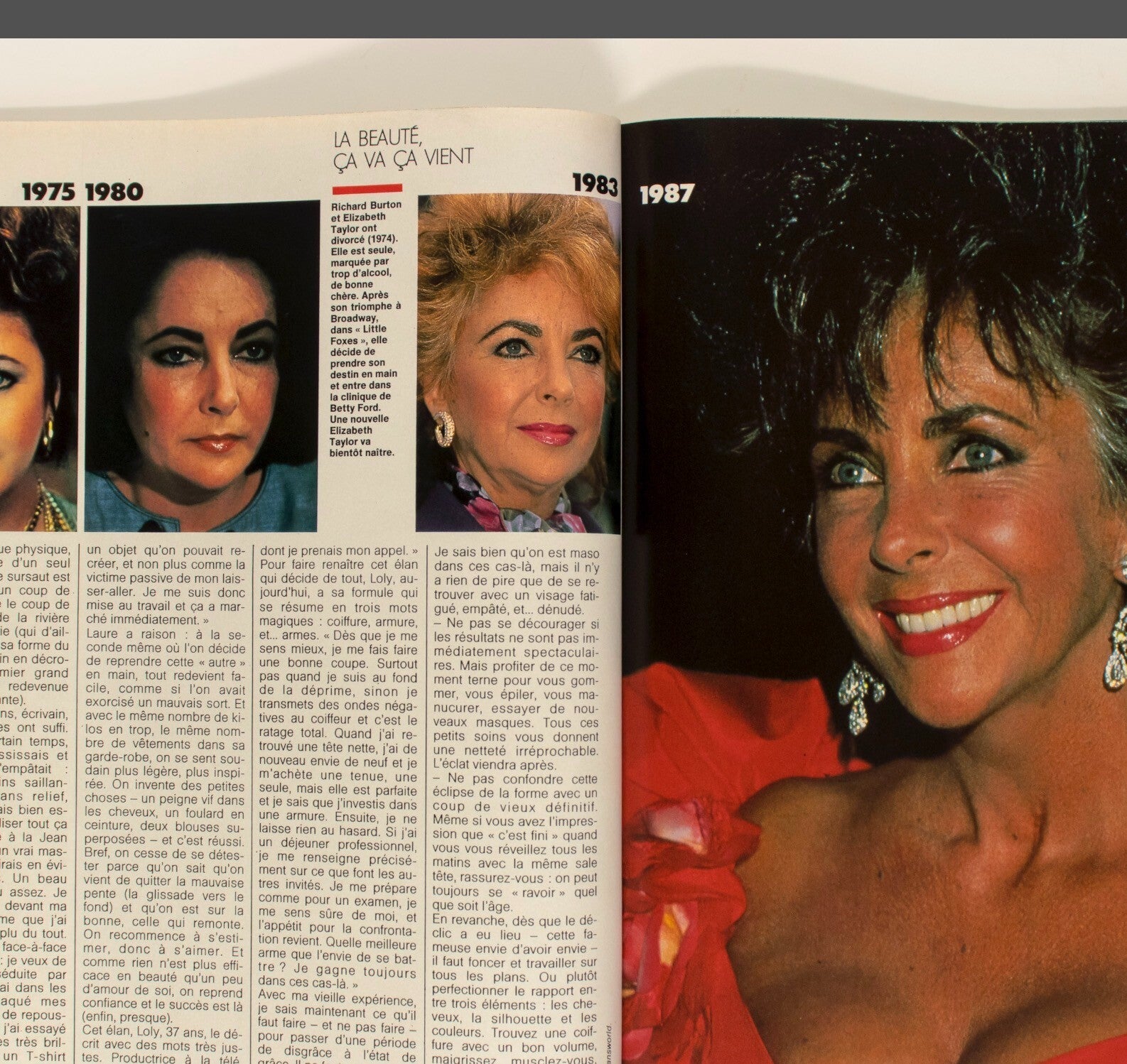 CINDY CRAWFORD Elizabeth Taylor YSL Deauville BRUCE WEBER Elle magazine 1987 Jun