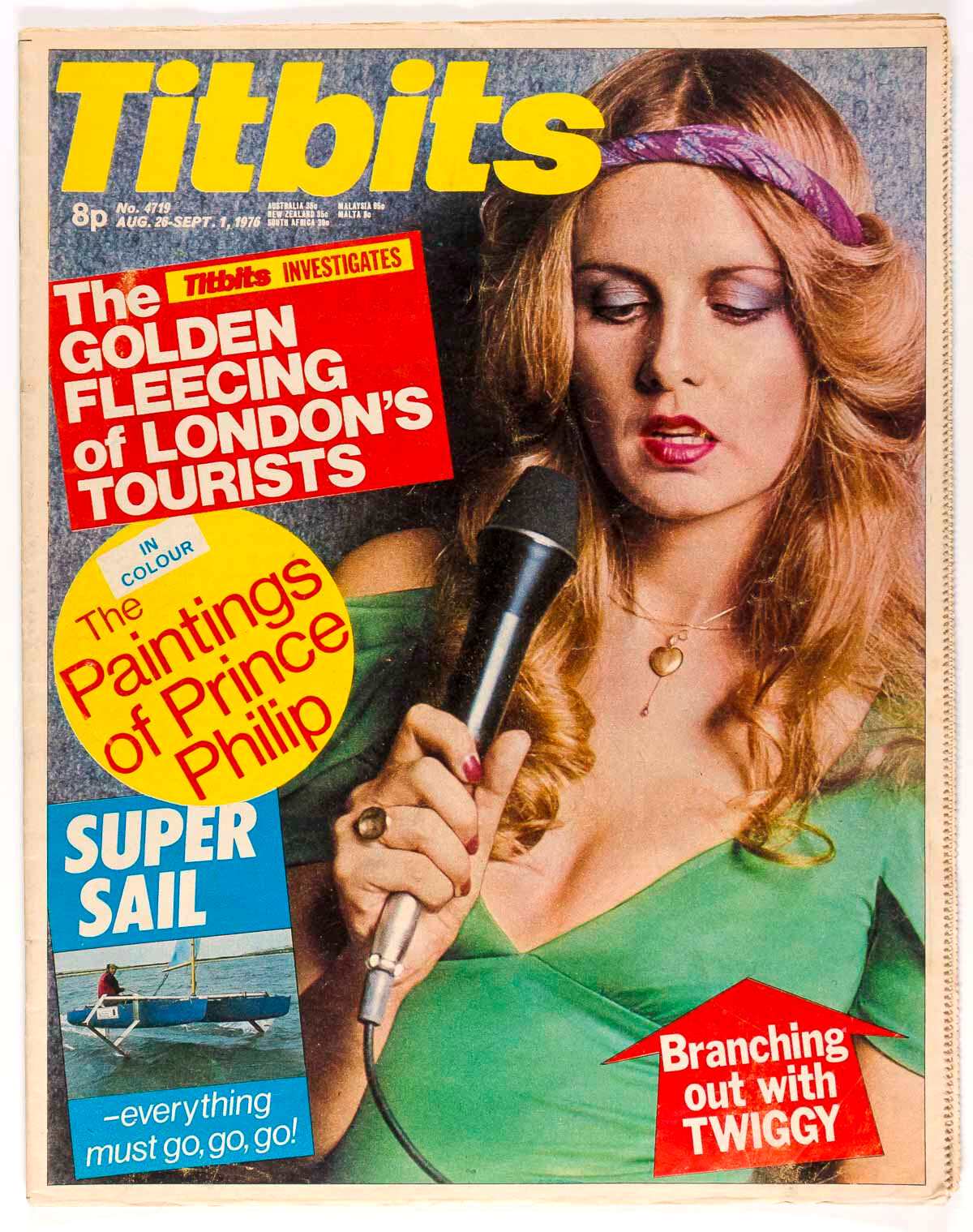 TWIGGY Nadia Comaneci OLGA KORBUT Norman Croucher TITBITS magazine August 1976