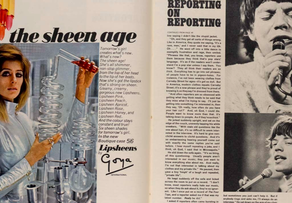 TWIGGY Mick Jagger LYNN REDGRAVE Honey magazine UK May 1967 Helmut Newton MINERS