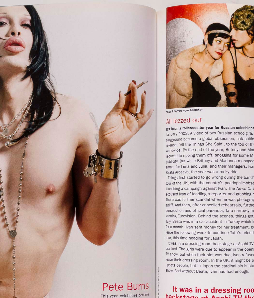 Pharrell SUSAN ELDRIDGE Angela Lindvall  THE FACE 2004  Pete Burns JANUARY JONES