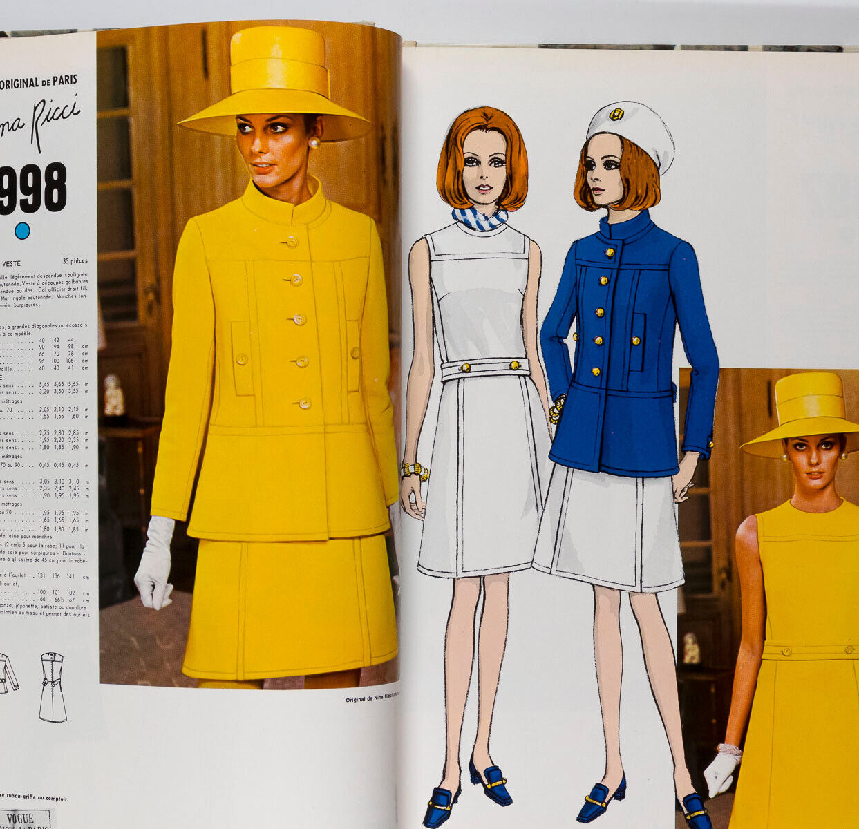 French VOGUE PATTERN RETAIL BOOK Valentino EMANUEL UNGARO Lanvin YSL Winter 1970