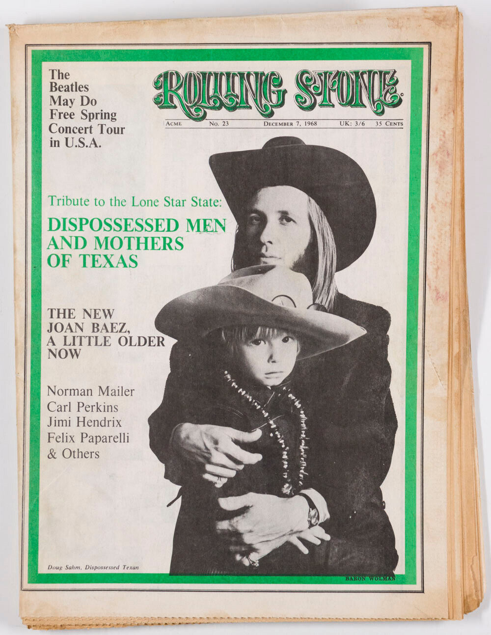 Johnny Winter JIMI HENDRIX Steppenwolf JOAN BAEZ Beatles  ROLLING STONE magazine