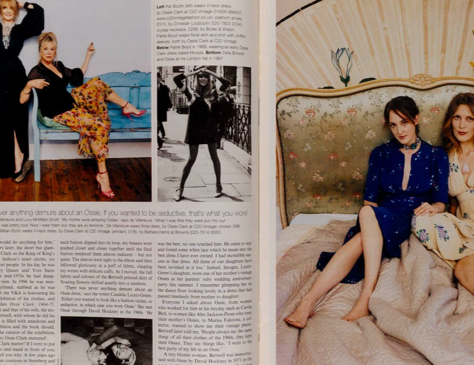 OSSIE CLARK Pattie Boyd IRIS MARK PALMER Telegraph magazine July 2003 vtg KABUL