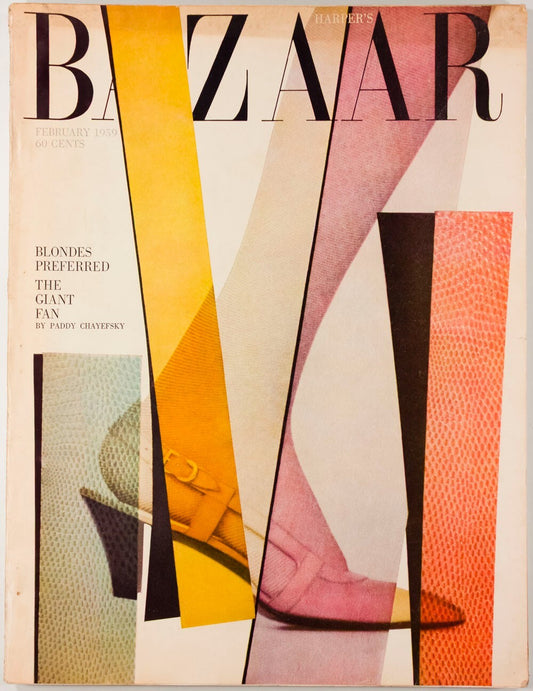 Hiro PADDY CHAYEFSKY Blondes US Harper's Bazaar magazine February 1959 Shoes vtg