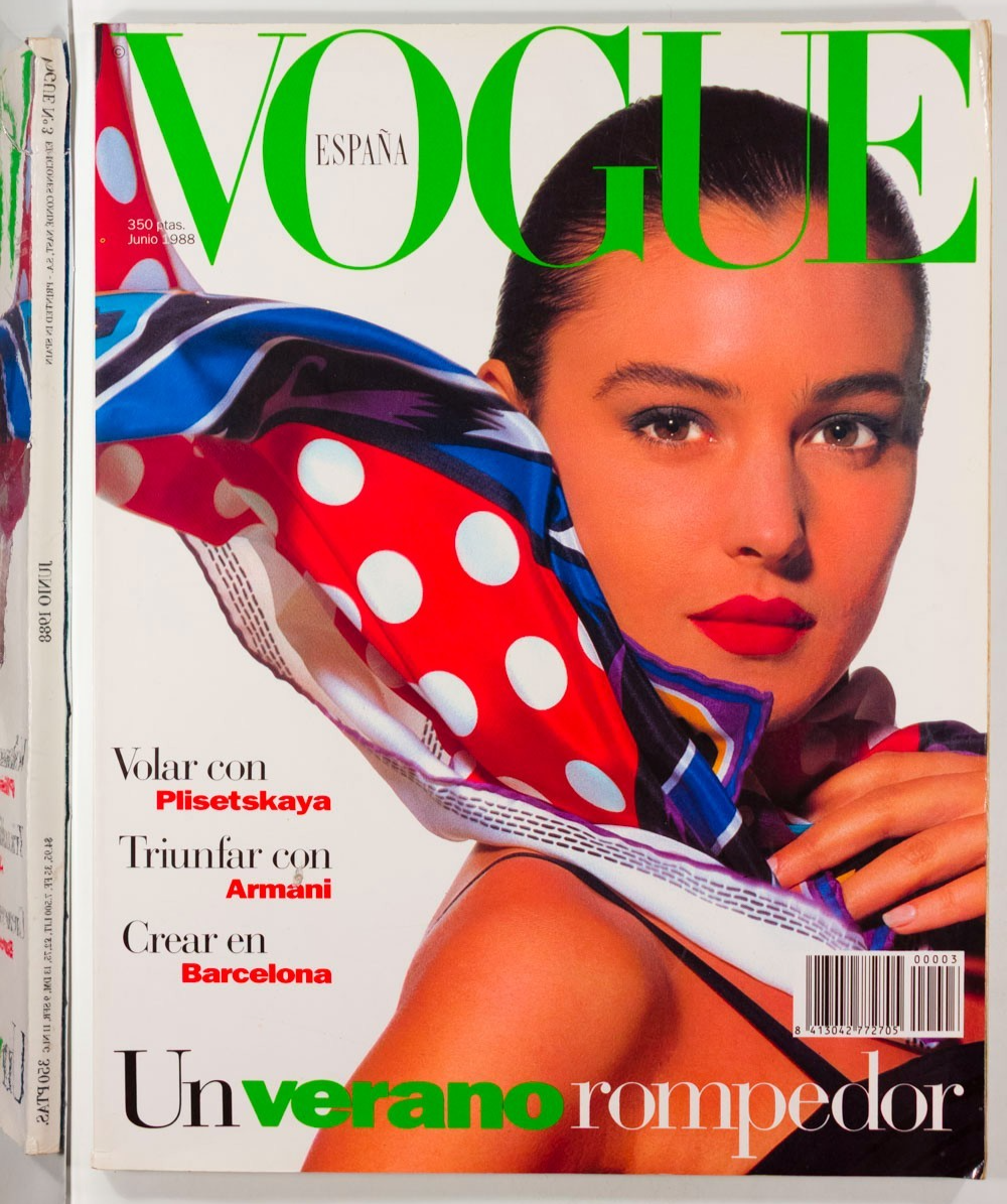 MONICA BELLUCCI Mario Testino SKREBNESKI Vogue Spain magazine 3 June 1988 Armani