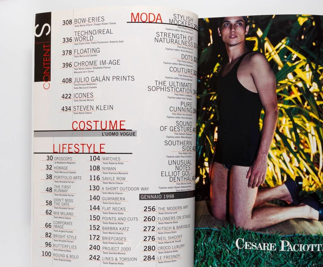 Paolo Roversi STEVEN KLEIN Ellen Von Unwerth L'UOMO VOGUE magazine 1998 Jan 287