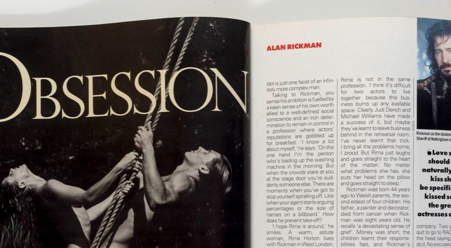 Stephanie Roberts ALAN RICKMAN Nadja Auermann ELLE MAGAZINE February 1992 Matesi