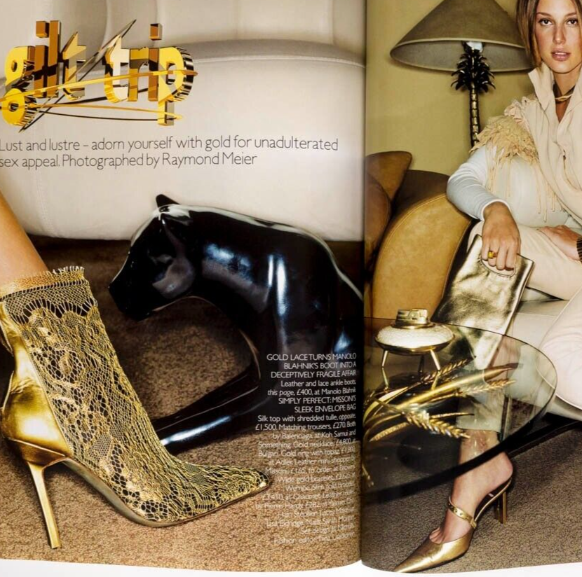 KATE MOSS Corinne Day GALLIANO Alexander McQueen BRIDGET HALL Bourdin GOLD VOGUE