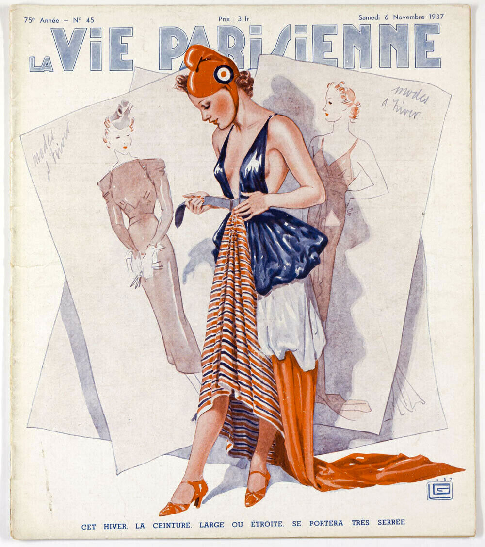 GEORGES LEONNEC La Vie Parisienne FASHION ILLUSTRATION magazine 6 November 1937