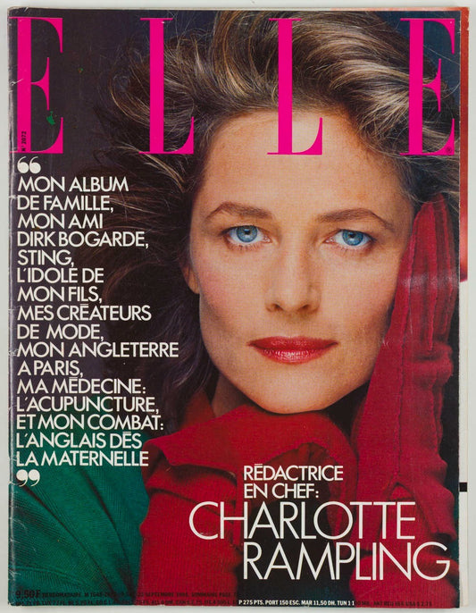 CHARLOTTE RAMPLING Sting DIRK BOGARDE Mode ELLE magazine 23 September 1985 2072
