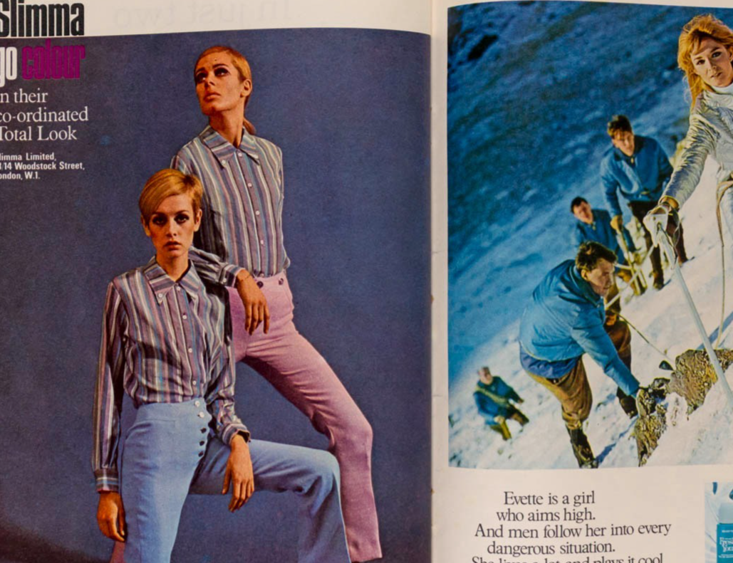 TWIGGY Mick Jagger LYNN REDGRAVE Honey magazine UK May 1967 Helmut Newton MINERS