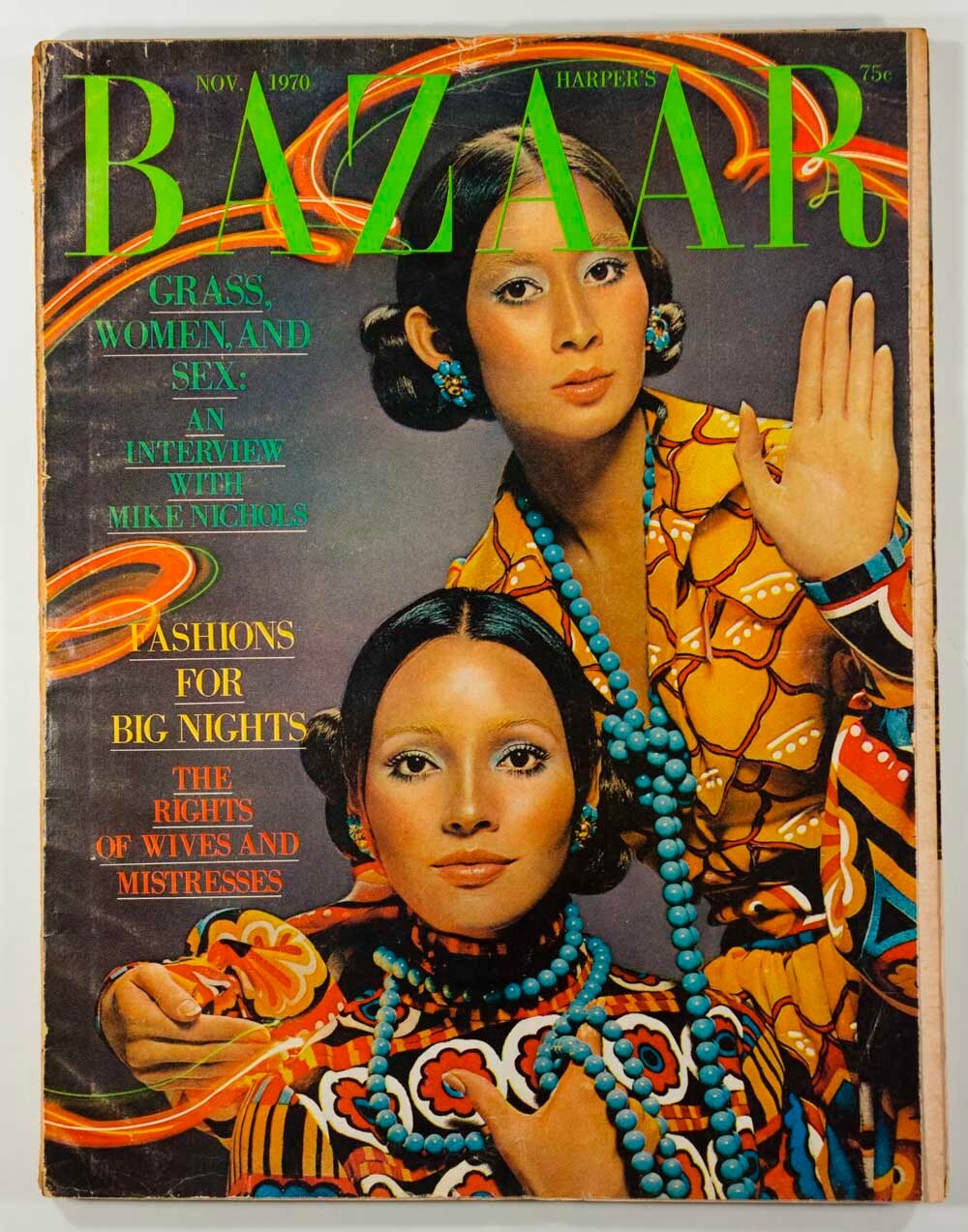 Barbara Carrera ELNORA WARING Mike Nichols US HARPER'S BAZAAR November 1970 Hiro