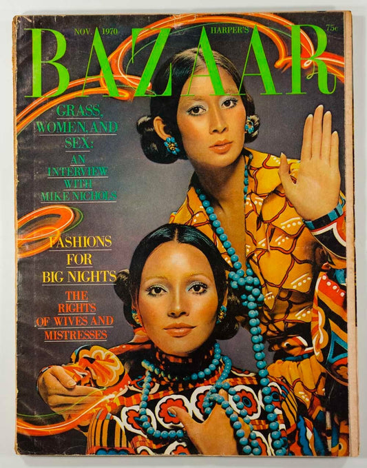 Barbara Carrera ELNORA WARING Mike Nichols US HARPER'S BAZAAR November 1970 Hiro