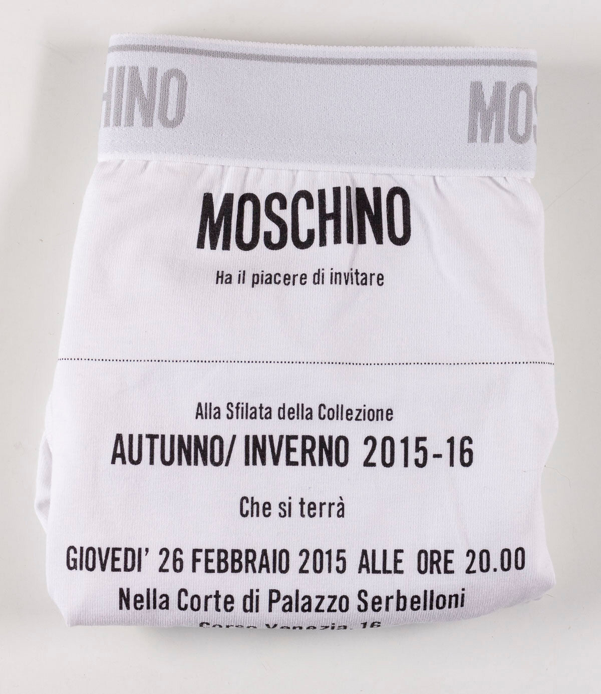 MOSCHINO Underpants SHOW INVITATION Autumn Winter 2015 Milan BNIB Y-Fronts PROMO