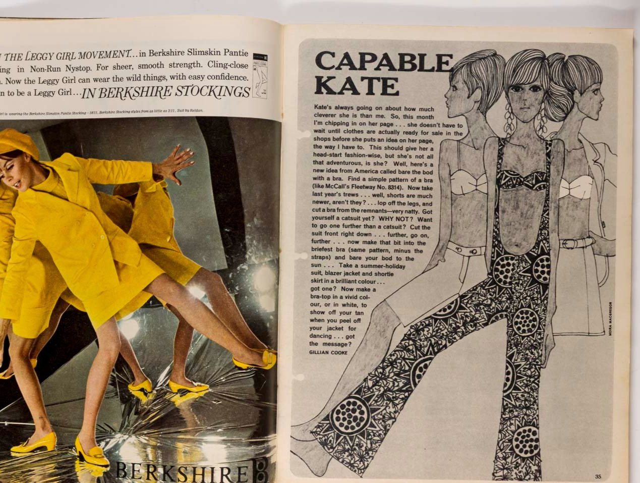 TWIGGY Mick Jagger LYNN REDGRAVE Honey magazine UK May 1967 Helmut Newton MINERS