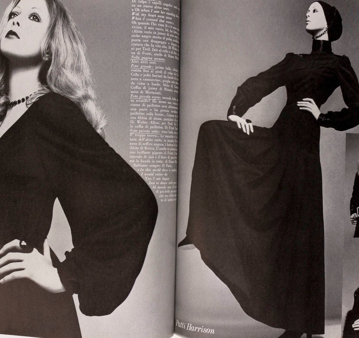Ingrid Boulting PATTIE BOYD Deneuve JANE BIRKIN  Vogue Italia December 1969  YSL