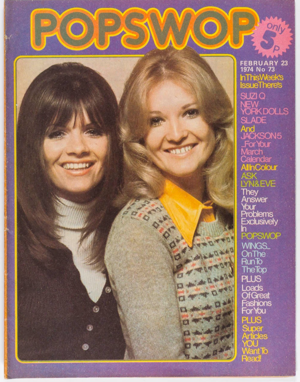 New York Dolls JACKSON 5 Suzi Quatro COZY POWELL Rod POPSWOP 23 February 1974 73