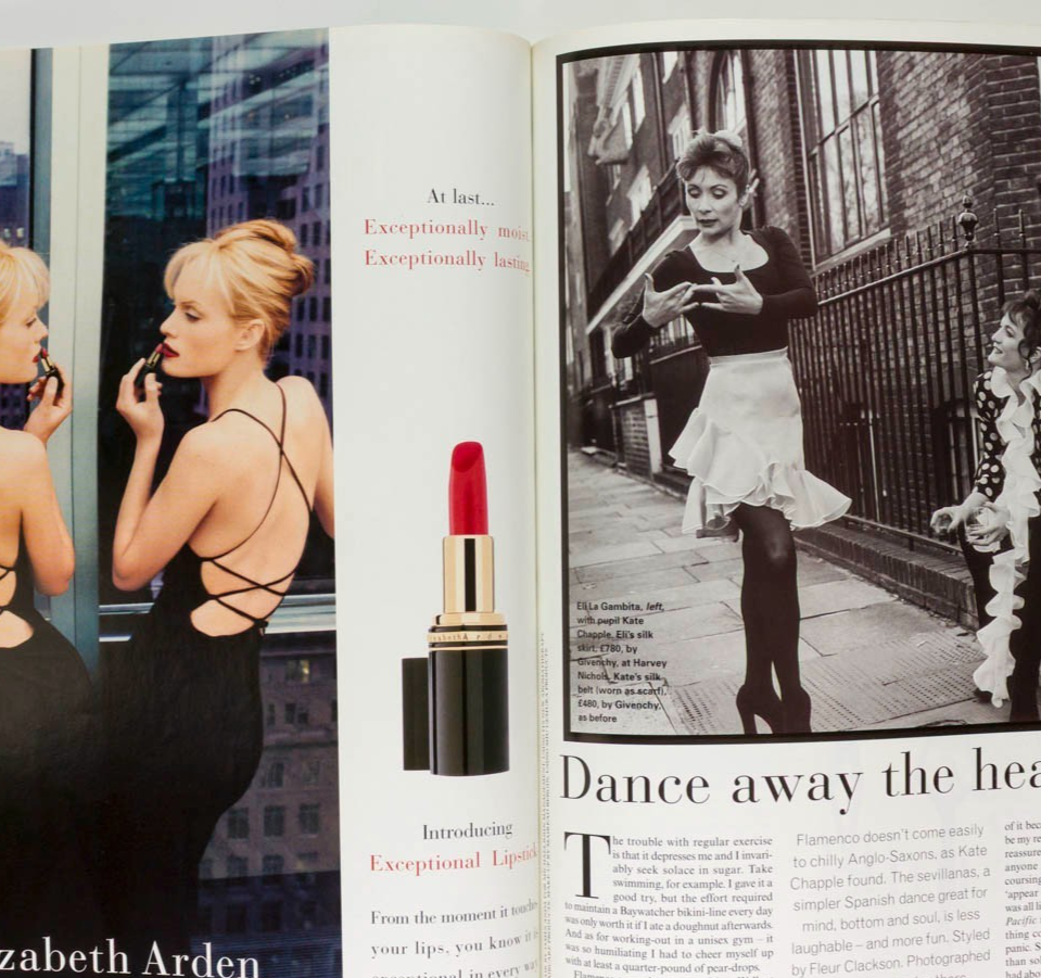 Jade Jagger NABILA KHASHOGGI Alexander McQueen RALPH LAUREN Tatler April 1997 UK