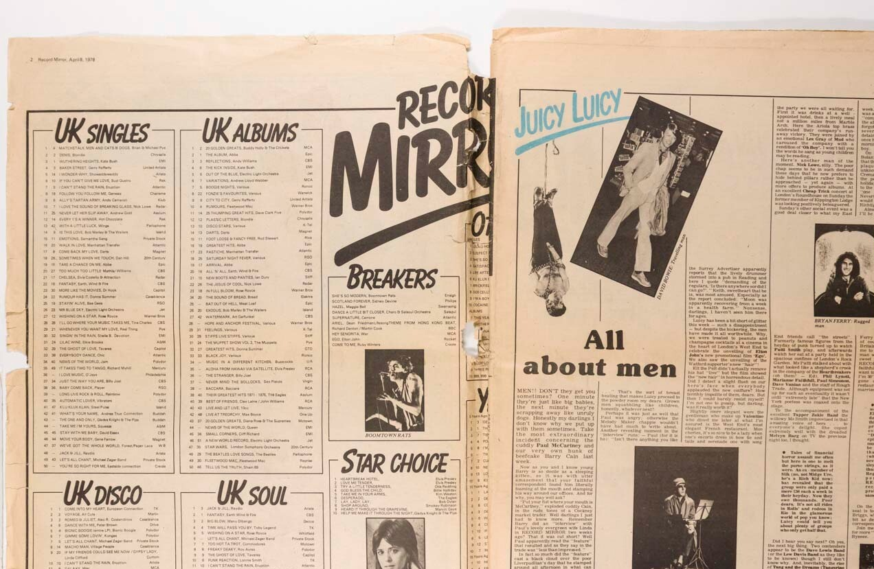 Sid Vicious NANCY SPUNGEN Japan RECORD MIRROR magazine 8 April 1978 Phil Collins