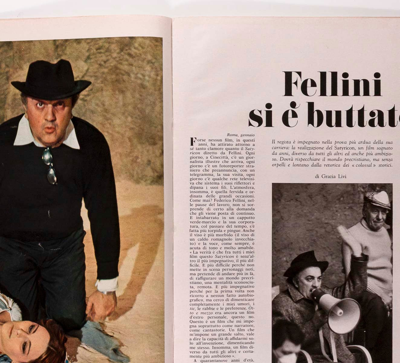 DONYALE LUNA for FELLINI rare Italian magazine EPOCA vtg 1960's Satyricon film