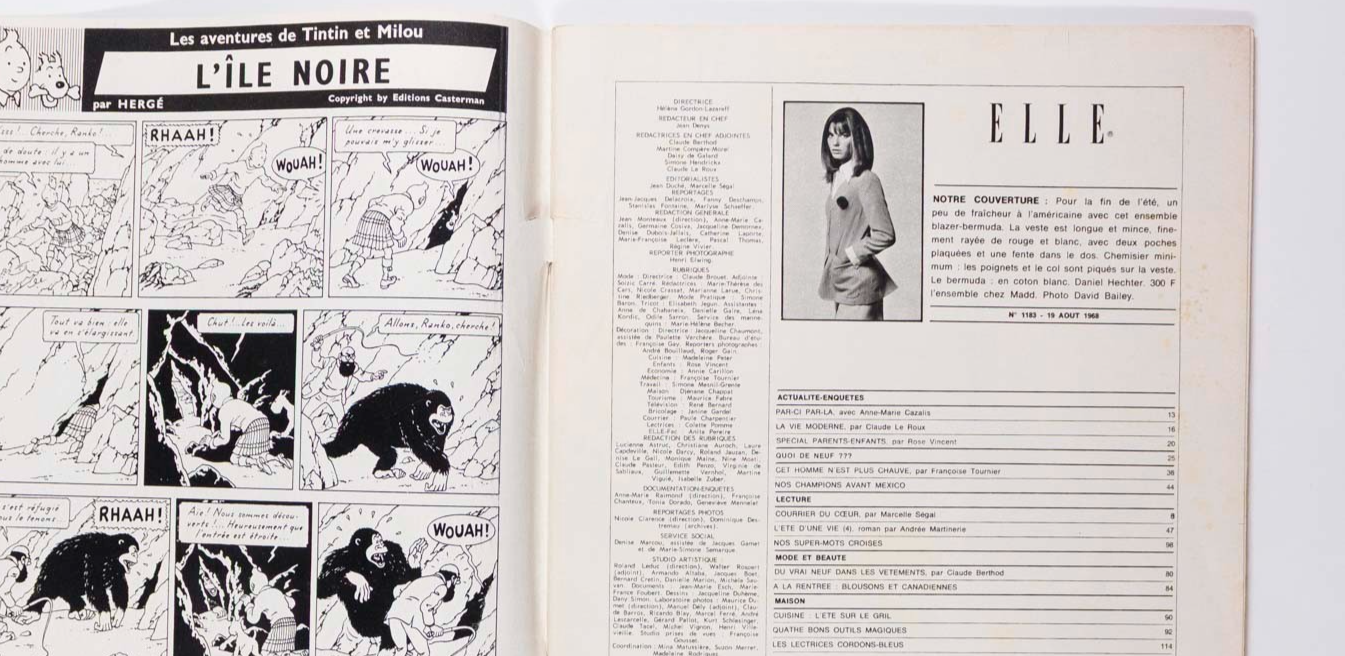 Jane Birkin DAVID BAILEY Mexico Olympics ELLE MAGAZINE August 1968 France TINTIN