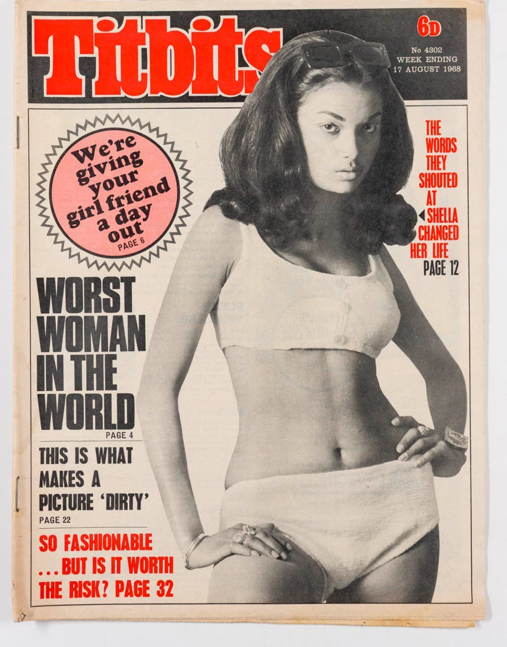 SHAKIRA CAINE Granny Takes A Trip HARRISON MARKS Titbits August 1968 IRMA GRESE