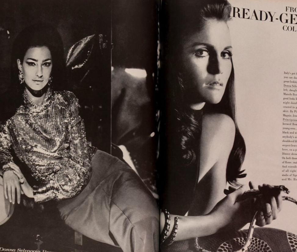 Lauren Hutton TINA AUMONT Norman Parkinson VOGUE August 1968 Veruschka HORST vtg