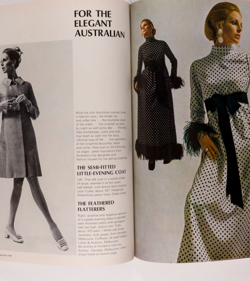 DANIELA BIANCHI Australia Woman BARRY HUMPHRIES Barracks VOGUE September 1968 Oz