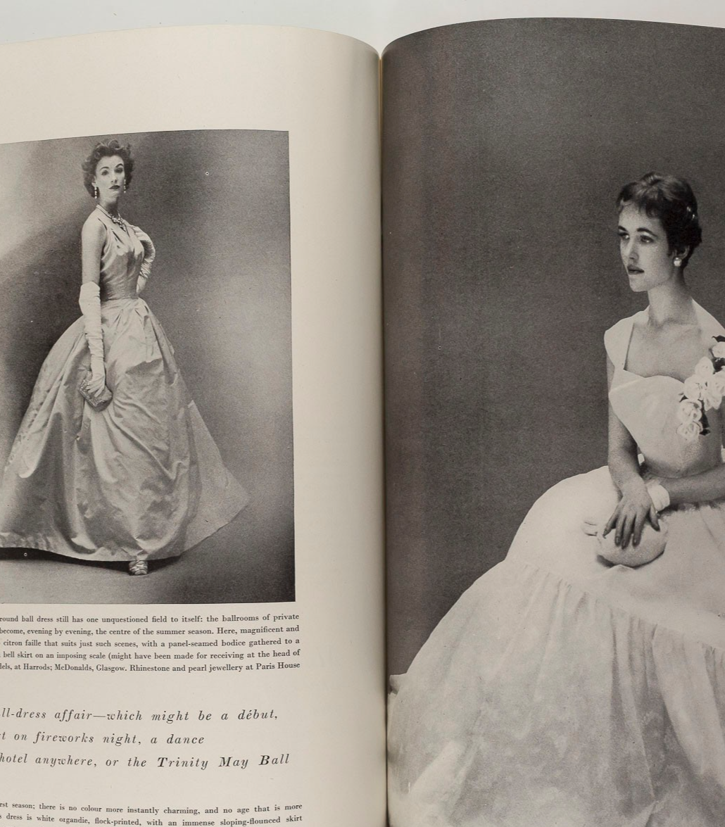Nina de Voogt HEPWORTH Givenchy BALENCIAGA Rene Gruau BACALL Vogue April 1954 UK