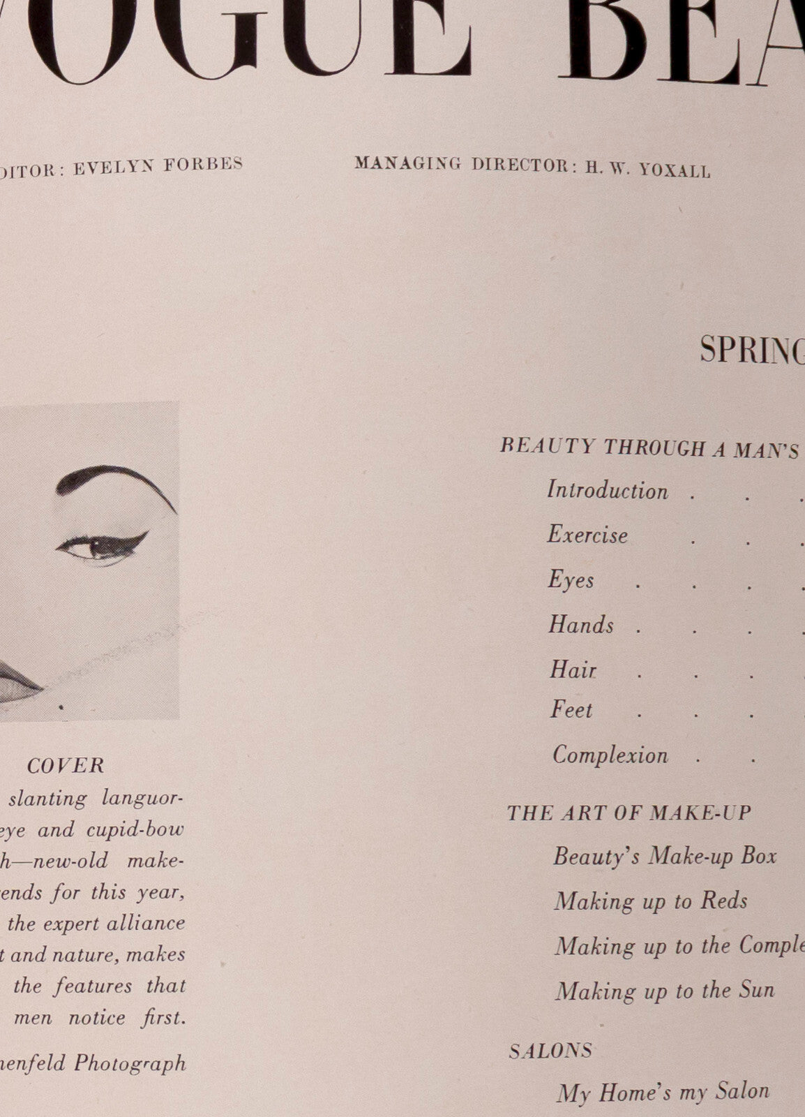ERWIN BLUMENFELD Doe Eye JEAN PATCHETT Vogue Beauty Book Spring 1950 Lee Miller