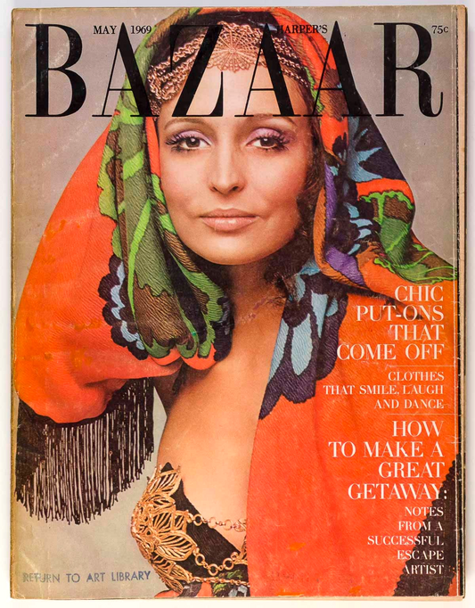 Heide Wiedeck EASTER ISLANDS Chile BILL BRANDT Harpers Bazaar May 1969 vtg INDIA