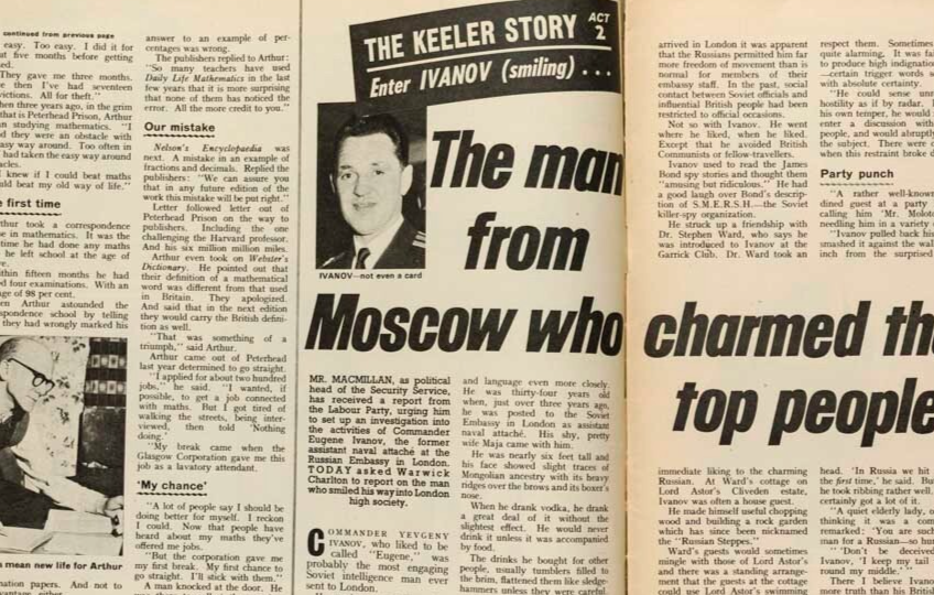 CHRISTINE KEELER Yevgeny Ivanov STEPHEN WARD Today magazine 1963 May LIZ TAYLOR