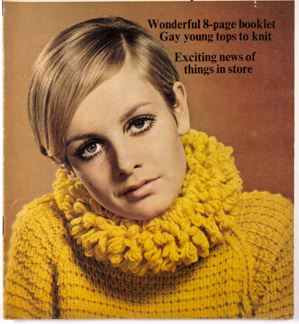 TWIGGY Peggy Moffitt FORSYTE SAGA 60's knitting pattern WOMAN'S MIRROR magazine