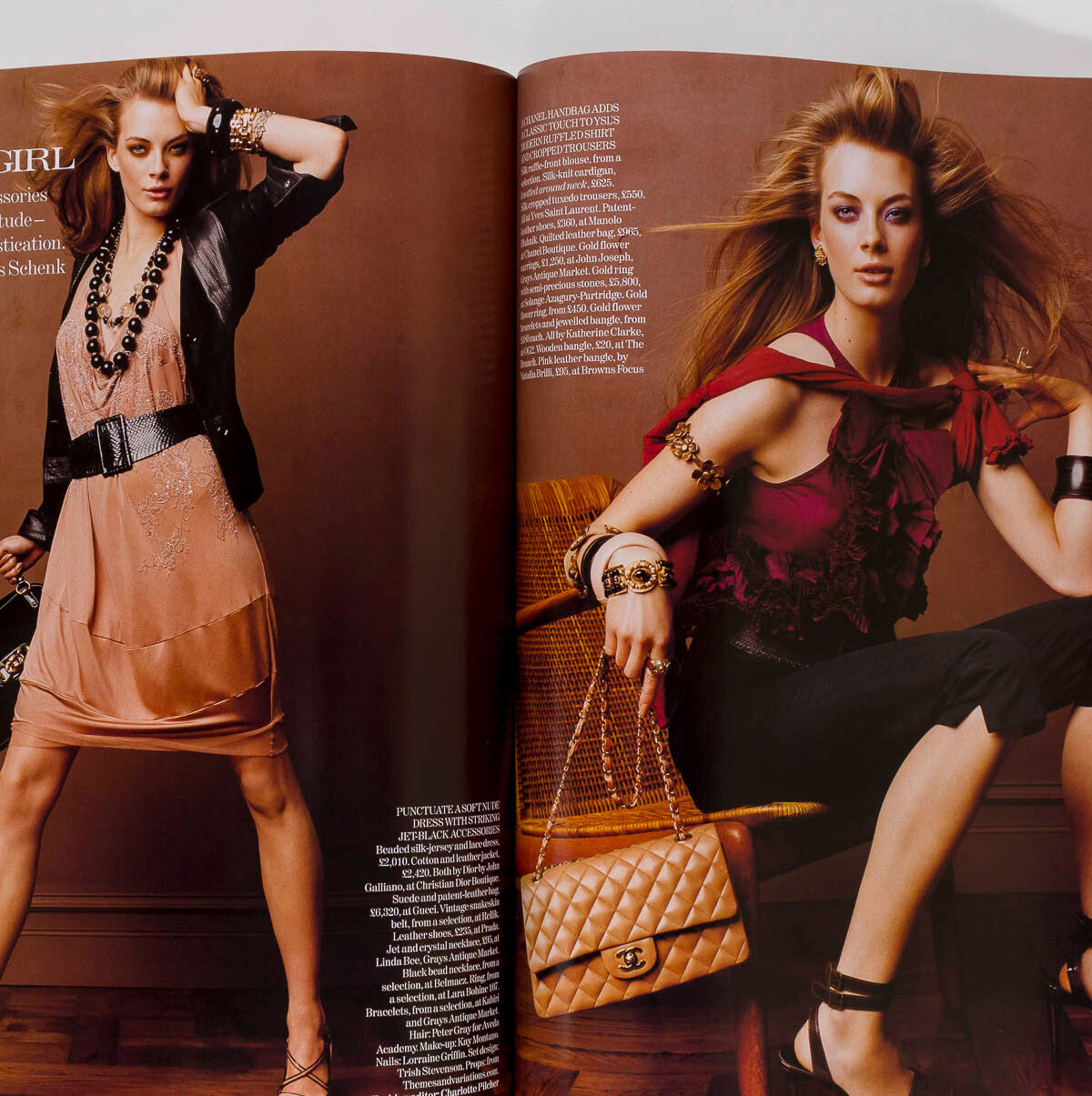 Kate Moss KAREN ELSON Freja Beha Erichsen VOGUE March 2006 Collections TESTINO