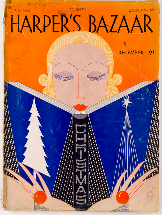 Erte ART DECO Reynaldo Luza CHRISTMAS BOOK Harpers Bazaar magazine 1931 December