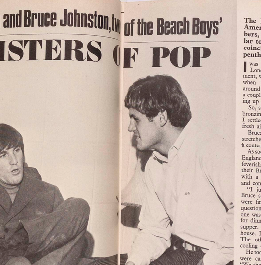 DENNIS WILSON and BRUCE JOHNSON Rare UK interview THE BEACH BOYS pop 1967 photo