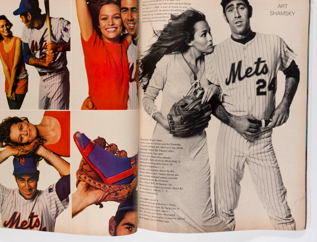 LAUREN HUTTON Art Shamsky ARTHUR ASHE Harper's Bazaar May 1970 Mark Spitz RIZZO