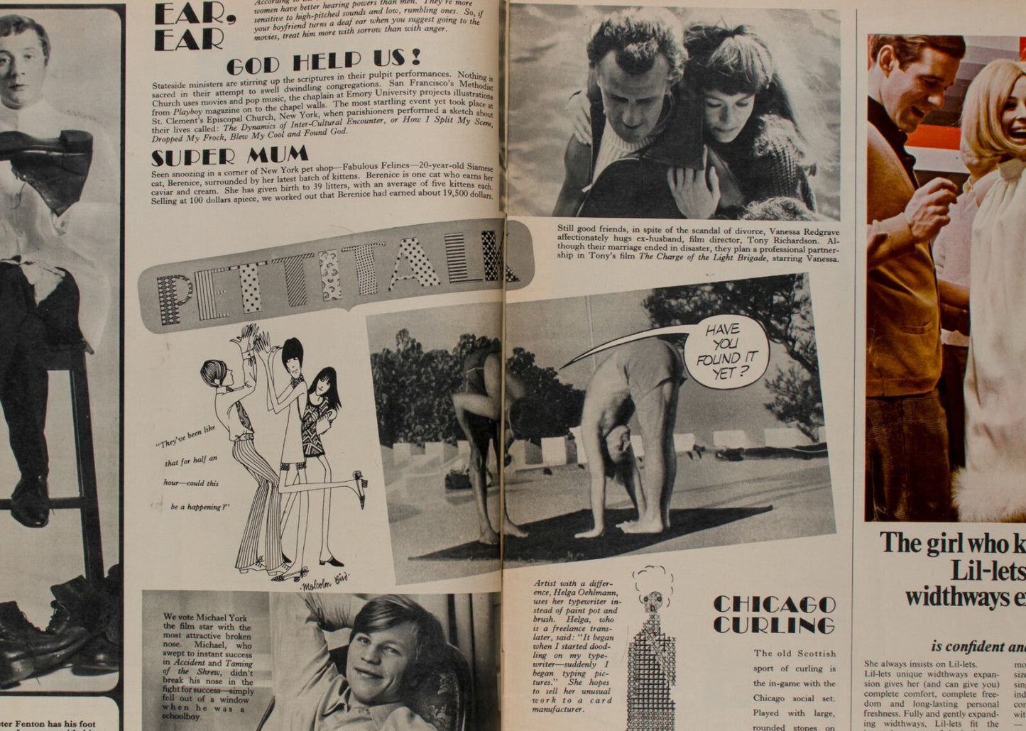Vanessa Redgrave MARY QUANT Loungewear PETTICOAT magazine May 1967 Outerwear 60s