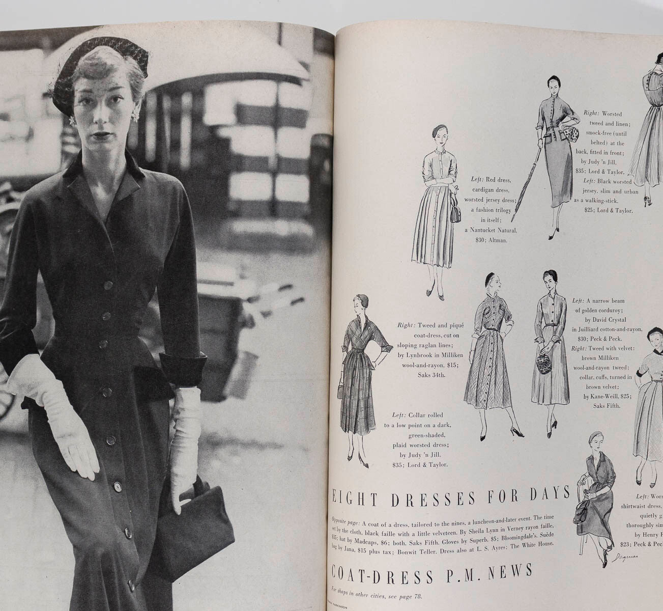 John Rawlings COLLEGE ISSUE vtg 1940's 40s fashion US VOGUE magazine August 1949