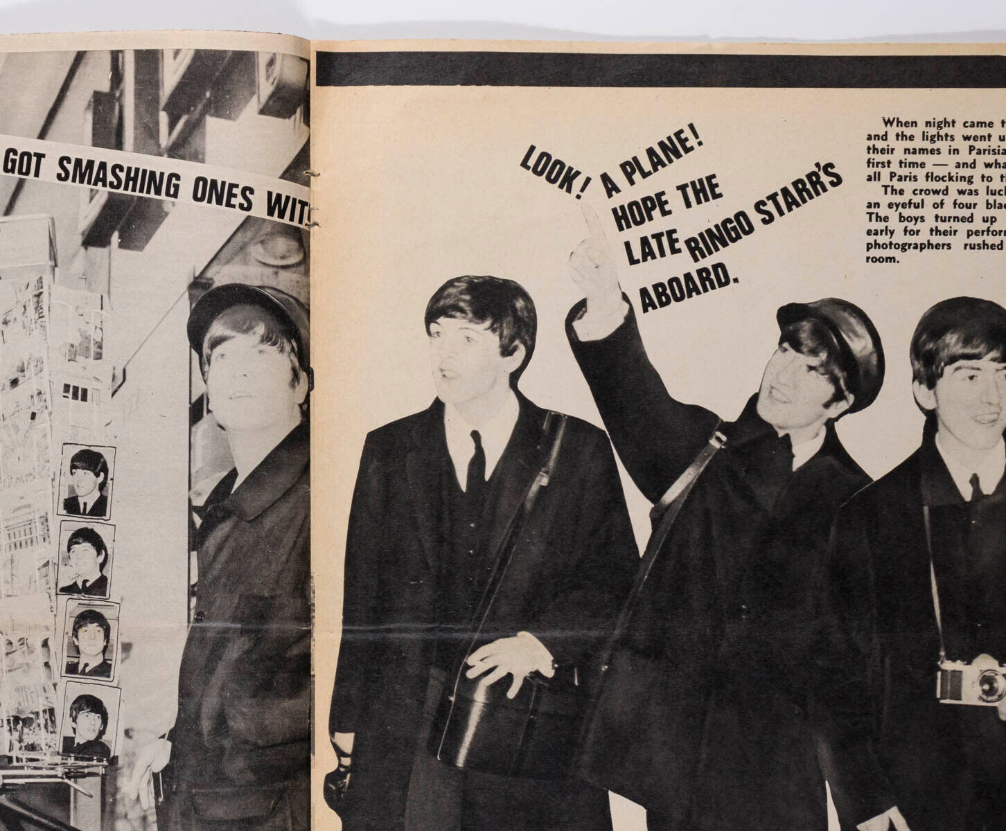 The BEATLES in PARIS Sylvie Vartan RARE Boyfriend Photo News EXTRA magazine 1964