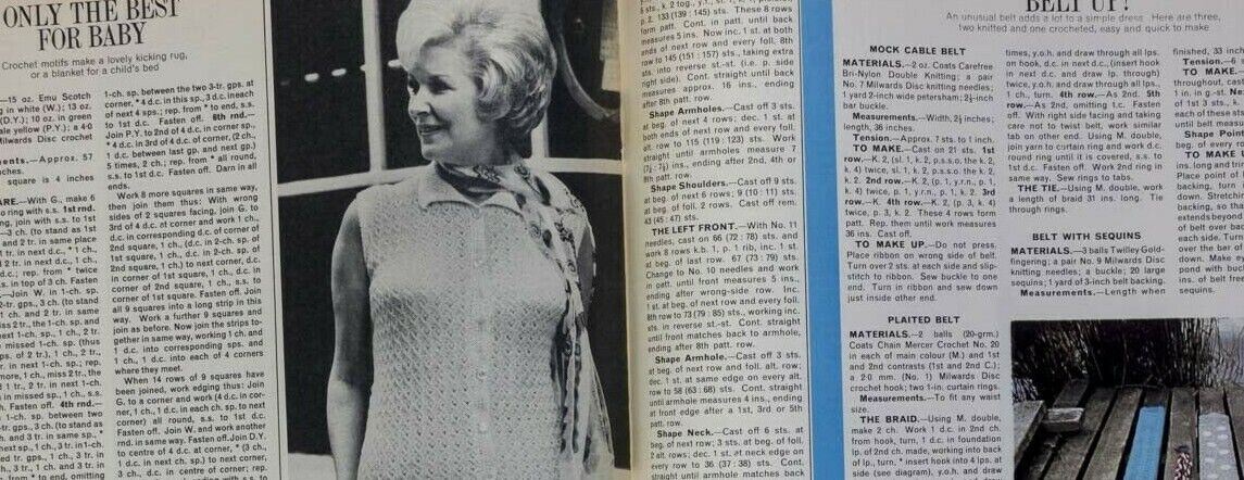 TWIGGY Christopher Gable MR FREEDOM Crochet knitting pattern WOMANS OWN magazine