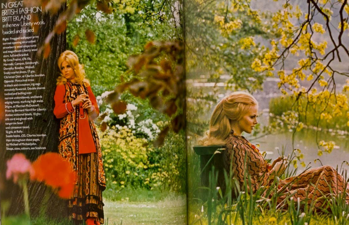 Charlotte Rampling SARAH MOON Britt Ekland VOGUE September 1970 Mike Nichols VTG